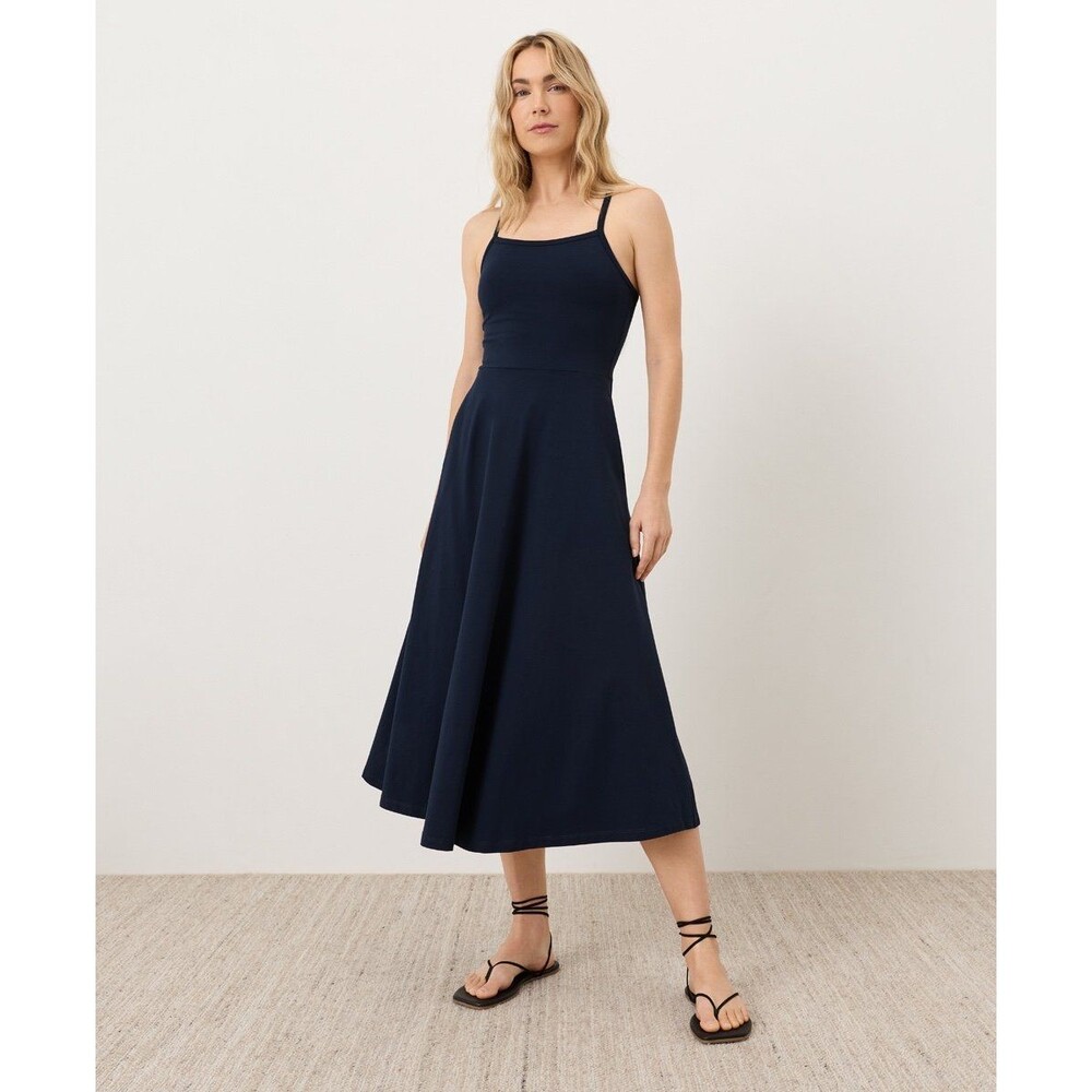 Pact Organic Fit & Flare Midi Dress XS short